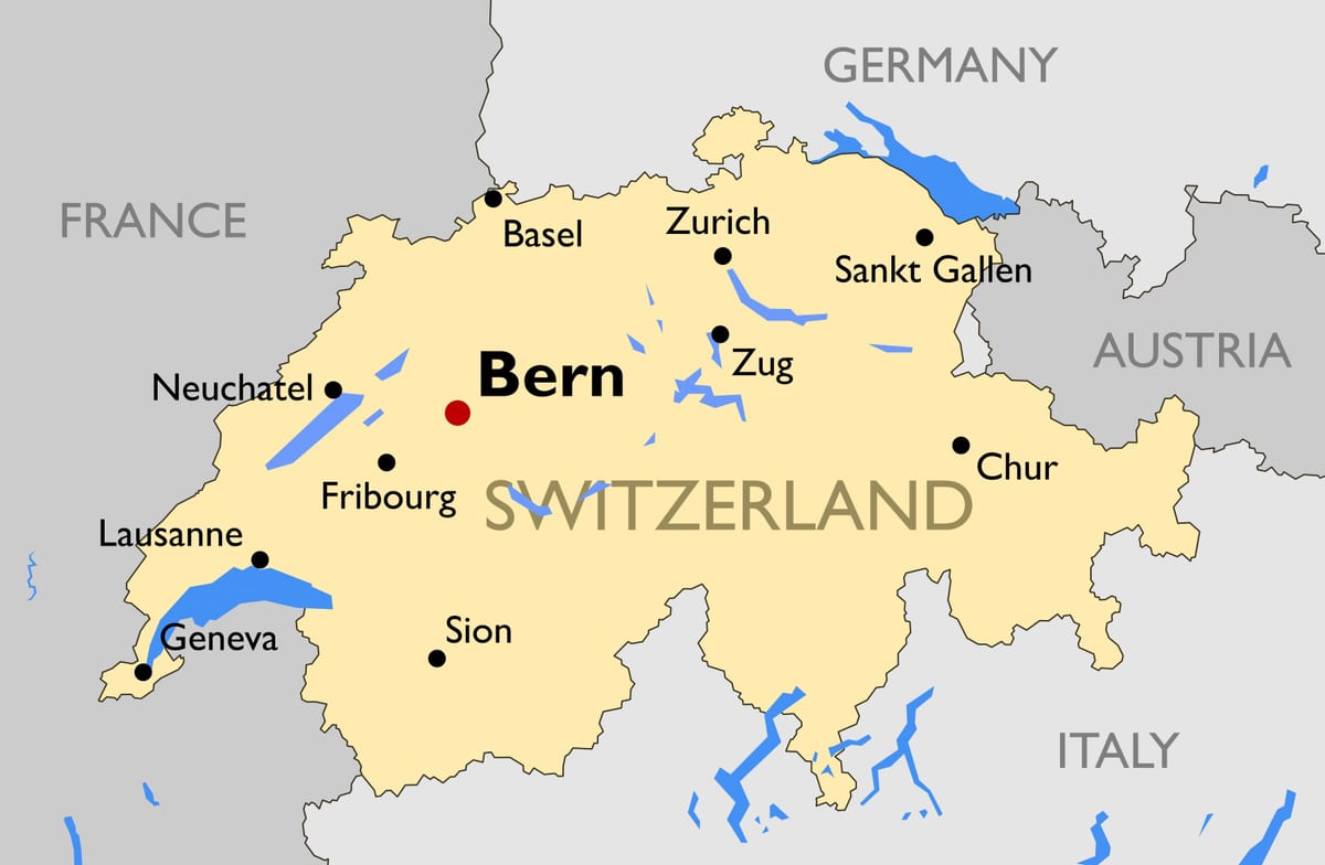 რუკა ტურისტული რუკა შვეიცარიის ქალაქებში