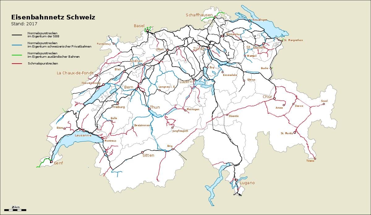 რუკა შვეიცარია პორტები
