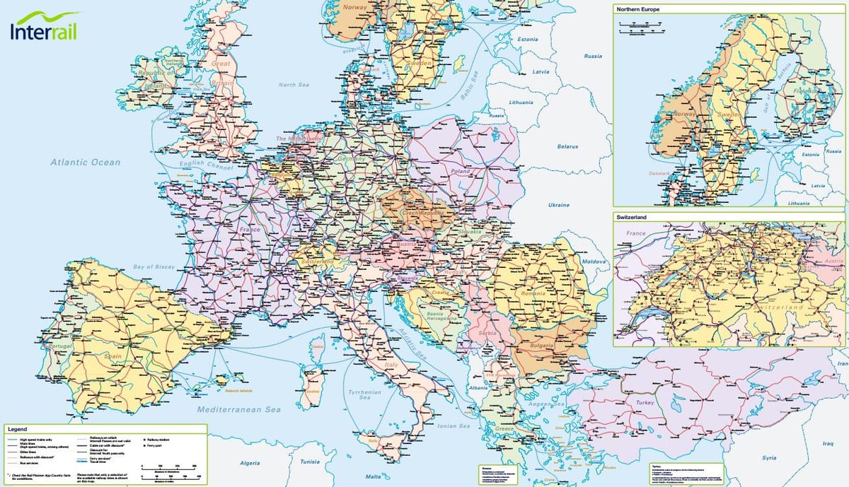 რუკა interrail შვეიცარია