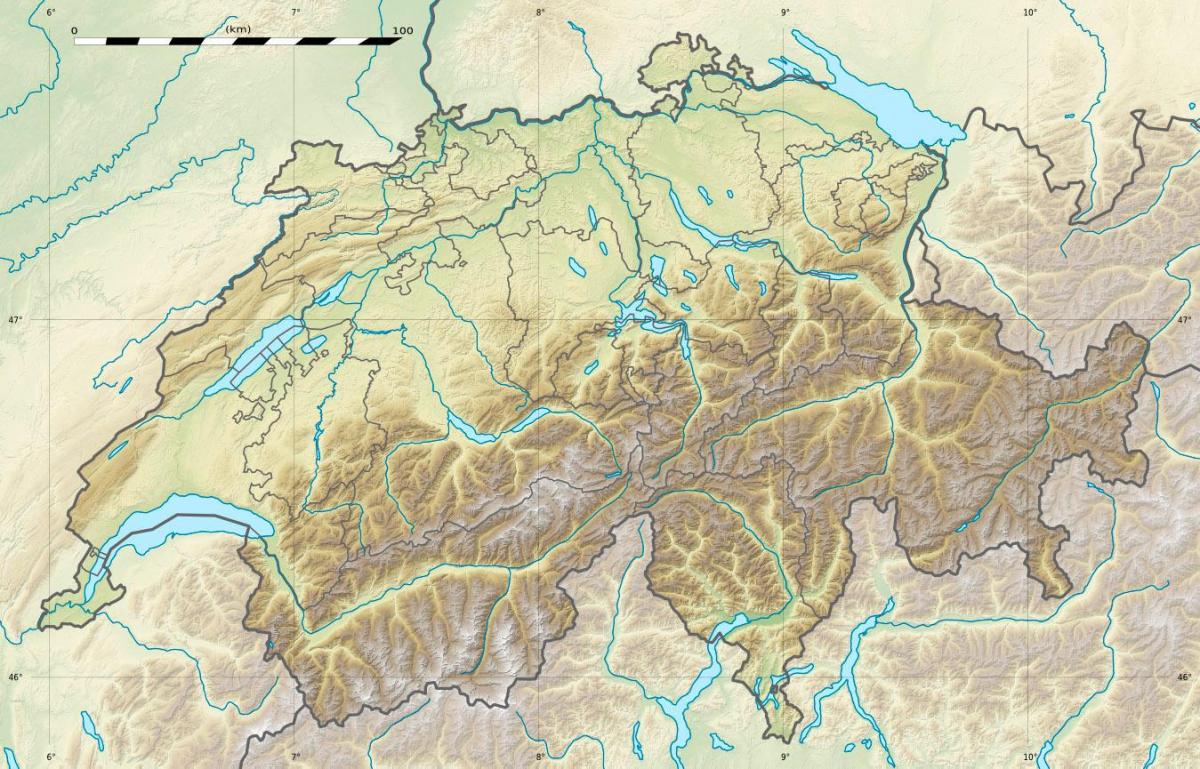 რუკა შვეიცარია რელიეფის