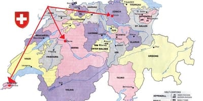 ჟენევაში, შვეიცარიაში ევროპის რუკა